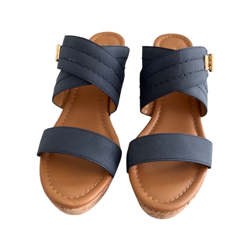Tommy Hilfiger Navy strap wedge sandals